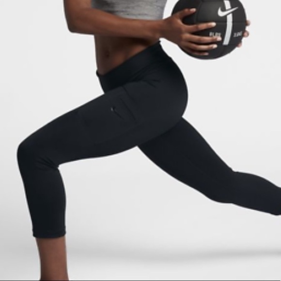 NWOT Nike Dri-Fit Power Pocket High Intensity Training Cropped Legging Black - Picture 1 of 15